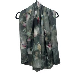 Giorgio Armani Main Line Abstract Floral Silk Scarf, Green/Multi, 55 x 55